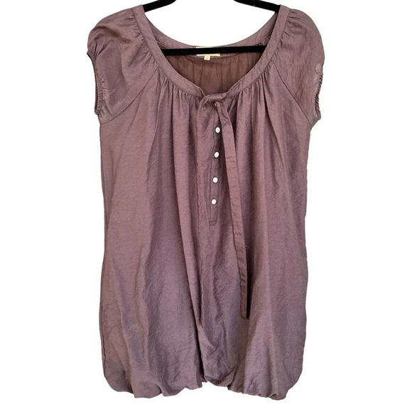 A Line Women's Brown Mini Sack Dress Cinched Bottom Size Small - Picture 1 of 9